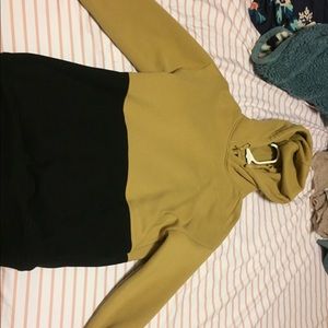 Tan and black men’s hoodie